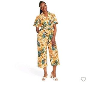 Tabitha Brown X Target Tropical Print Tie Front Jumpsuit XXS NWT